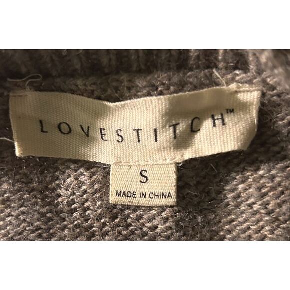 Love Stitch Taupe Gray Wrap Sweater Women's Small - Picture 5 of 7